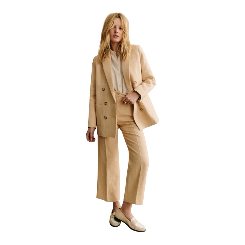 ✨ NEW WITH TAGS ✨SÉZANE ~ Martin Crop Trousers in Cream Size 34 (US 2) ✨ - Picture 3 of 10